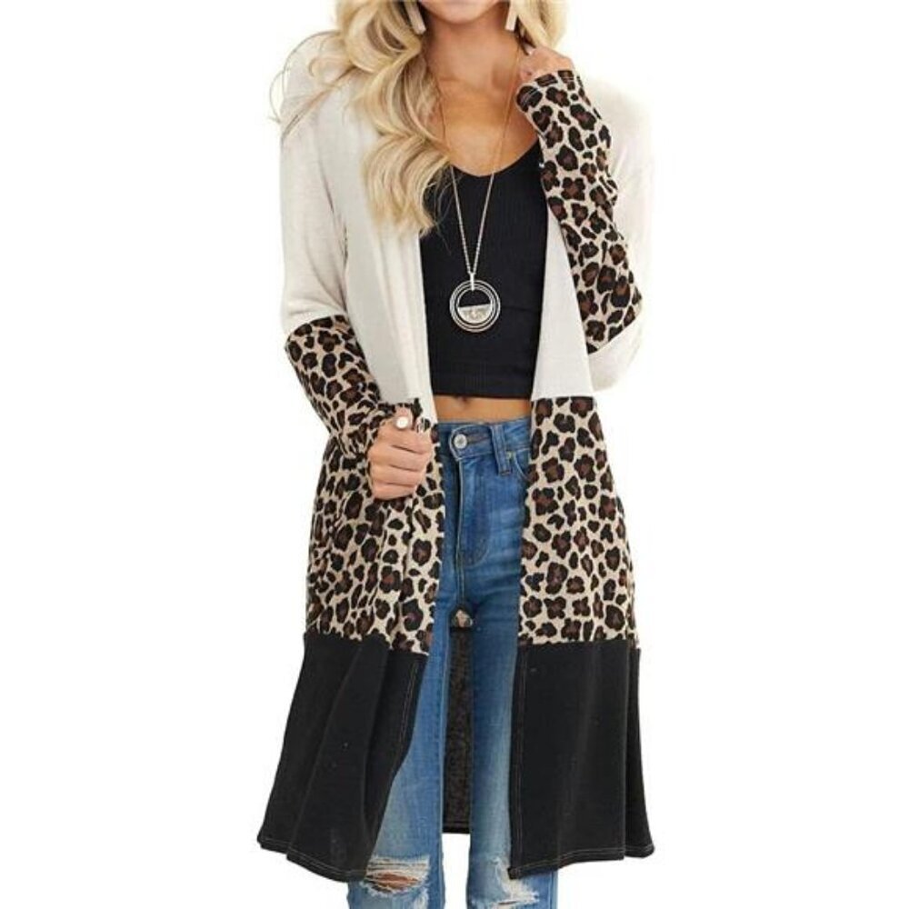 Lacozy Women's Open Front Long Cardigan Draped Snap Buffalo Plaid Shirt - Picture 2 of 6